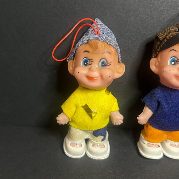 Vintage 1960s Lot of 3 AD Sutton & Sons Les Petites Mascottes Mini Elf Ornaments - Picture 2 of 8